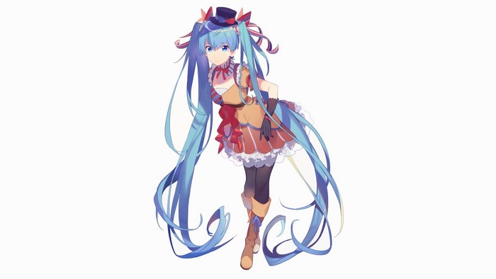 Hatsune Miku with blue hair and hat