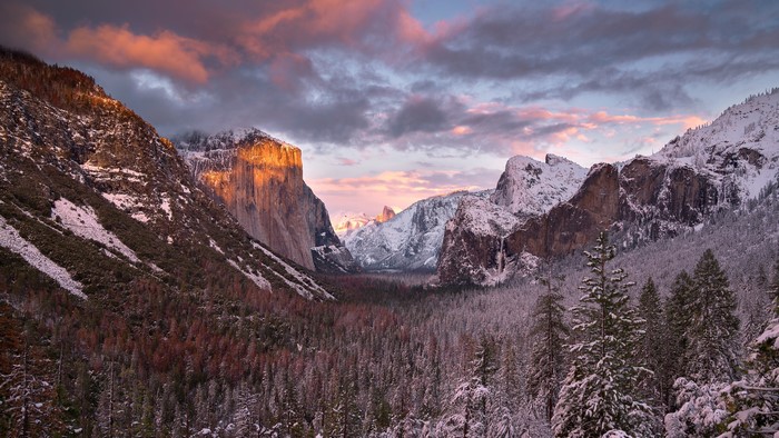 4K Winter Landscape of Yosemite National Park