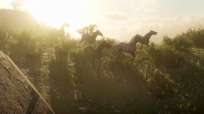 Horses running in Red Dead Redemption 2