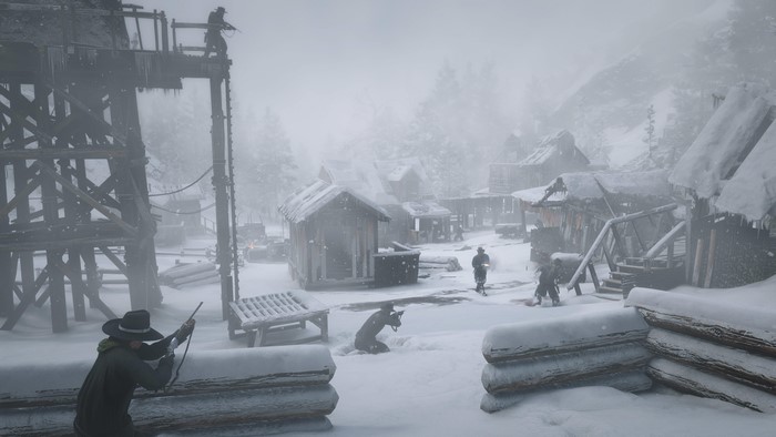 Red Dead Redemption 2: Snow Village Combat