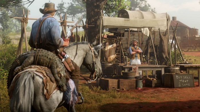 Red Dead Redemption 2: Man on Horse with Alligator
