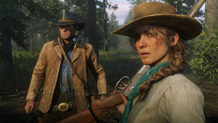 Arthur Morgan and Sadie Adler from Red Dead Redemption 2