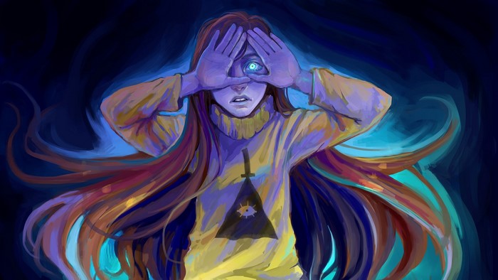 Mystical Hand Gesture with Illuminati Symbol from Gravity Falls