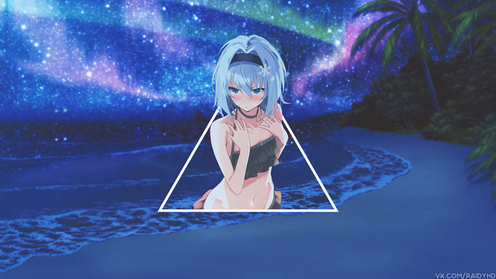4K Sora Ginko from Ryuuou no Oshigoto! on a beach