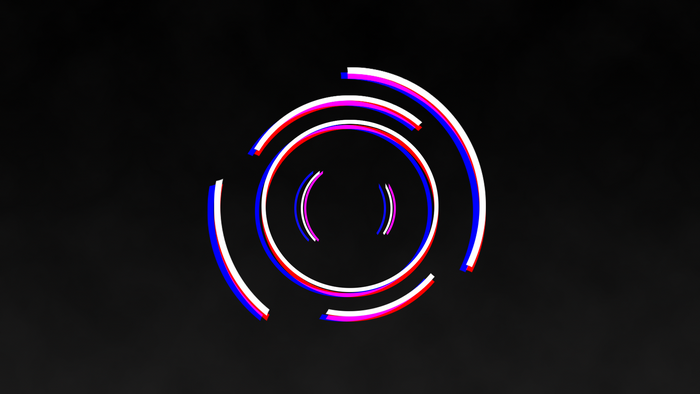 Abstract digital glitch circles