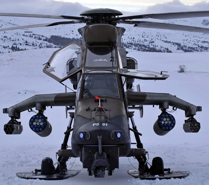 Eurocopter Tiger attack helicopter in snow