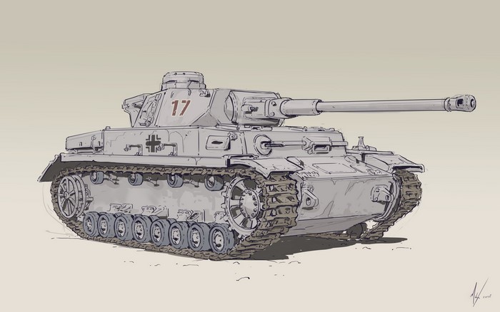 Panzer IV tank illustration by Michal Kus