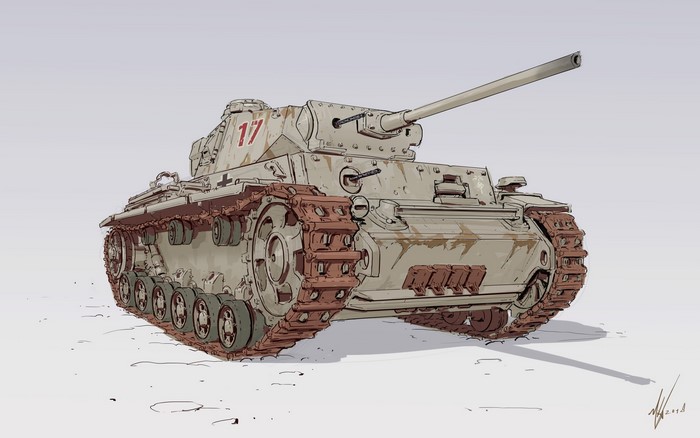 Panzer III tank illustration by Michal Kus