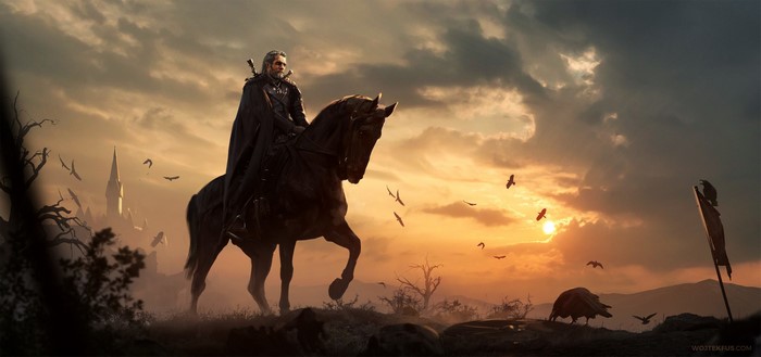 Geralt of Rivia on Roach from The Witcher 3