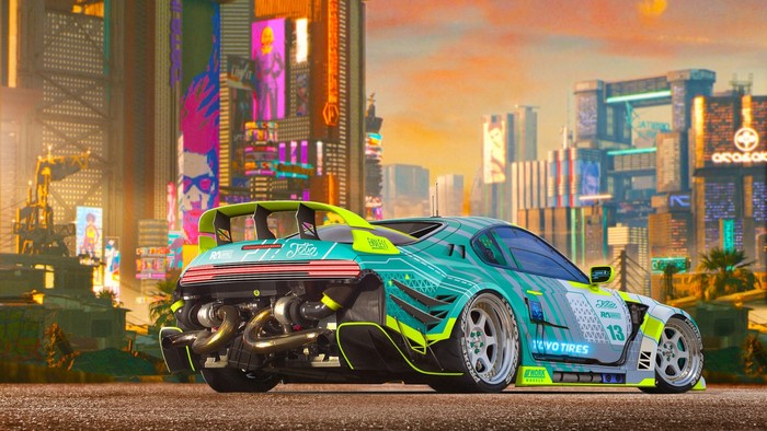 Cyberpunk 2077 Toyota Supra with twin turbos