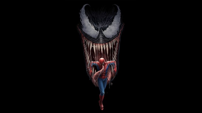 Spider-Man running from Venom's mouth 4K