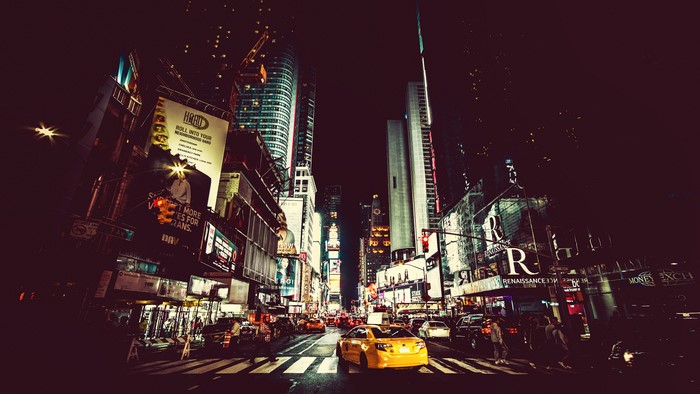 4K Times Square cityscape at night