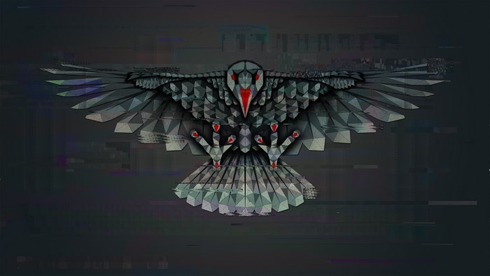 4K Abstract Digital Art of a Geometric Eagle