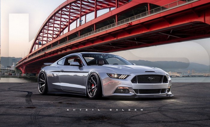 Silver Ford Mustang Widebody by Khyzyl Saleem