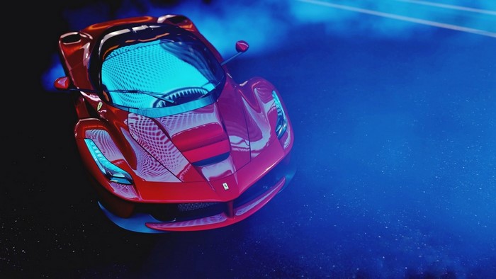 Red Ferrari LaFerrari sports car