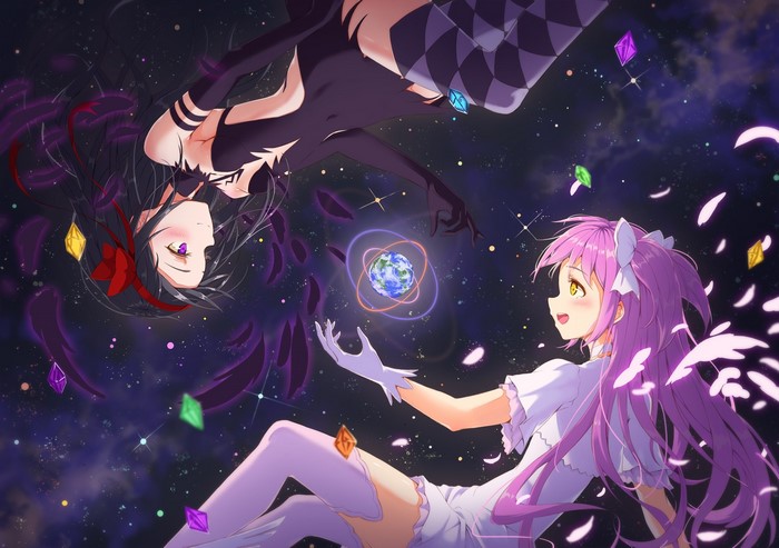 Akuma Homura and Madoka Kaname from Mahou Shoujo Madoka Magica