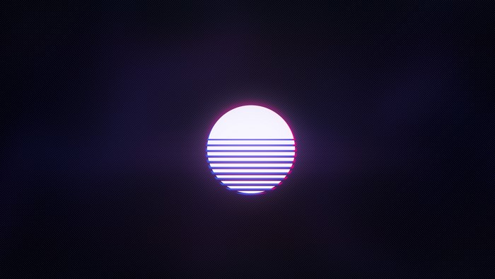 Retro style digital art with horizon and purple background