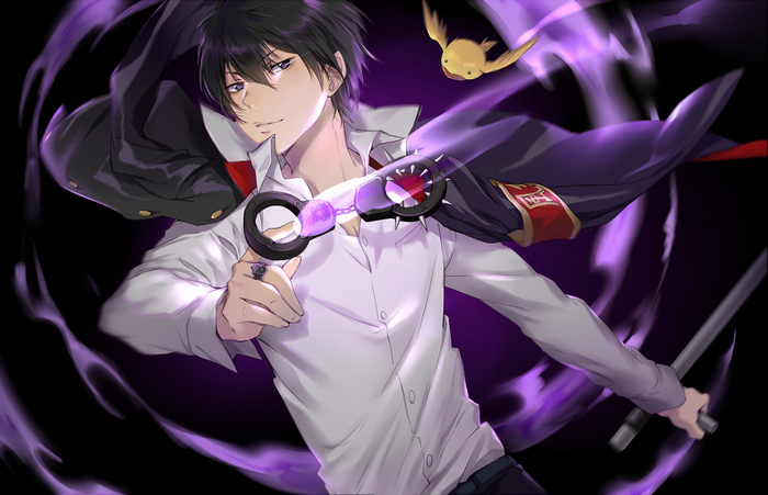 Hibari Kyoya from Katekyo Hitman Reborn! with handcuffs