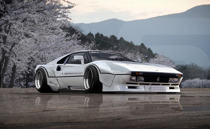 White widebody Ferrari 308 GTB by Khyzyl Saleem
