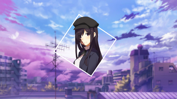 Hanako Ikezawa from Katawa Shoujo in a city