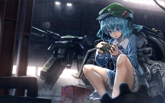 Kawashiro Nitori from Touhou with Rex from Metal Gear Solid