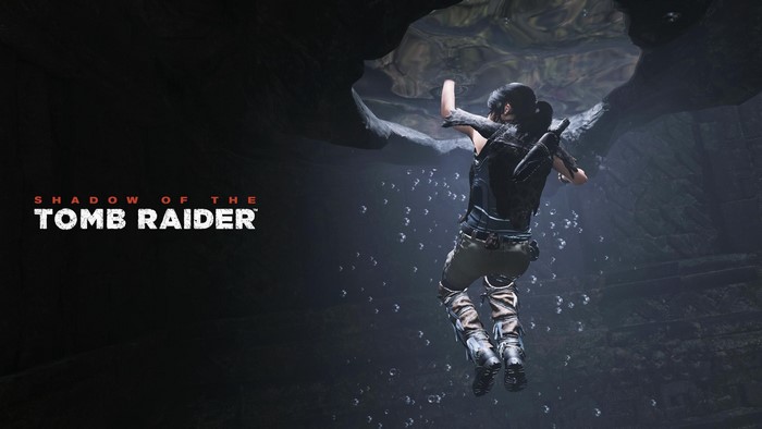Lara Croft from Shadow of the Tomb Raider underwater