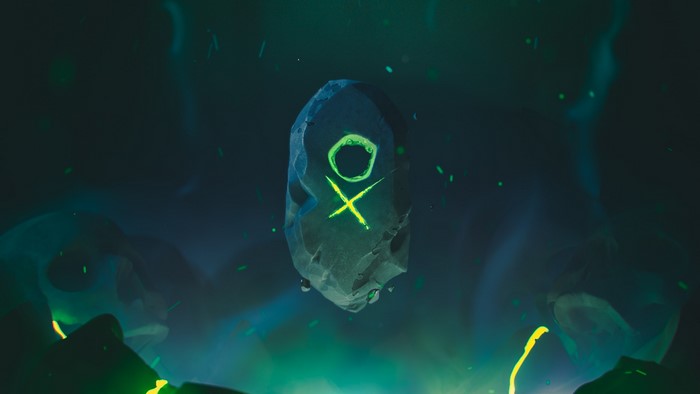 Fantasy art of a glowing rune stone