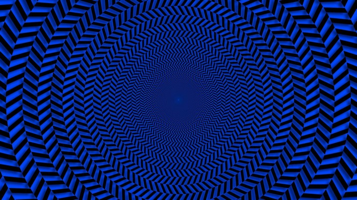 Blue and black optical illusion tunnel