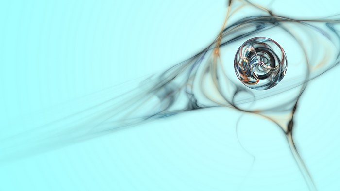 Abstract fractal art with a glass orb