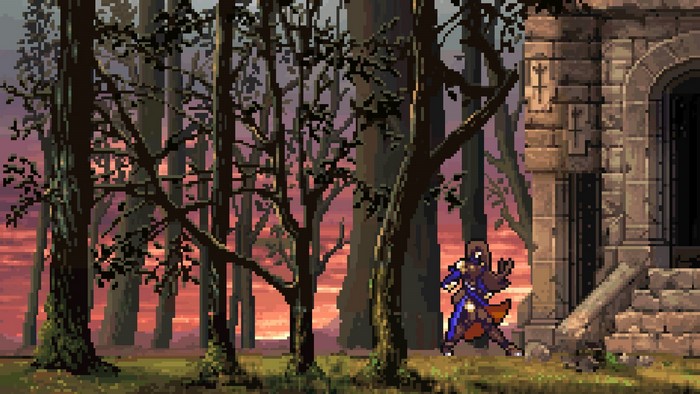 Shanoa from Castlevania: Order of Ecclesia in a forest