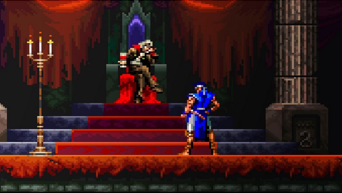 Richter Belmont confronts Dracula in Castlevania: Rondo of Blood