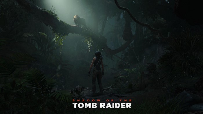 Lara Croft from Shadow of the Tomb Raider in a jungle