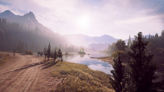 Far Cry 5 screenshot of a mountain lake landscape
