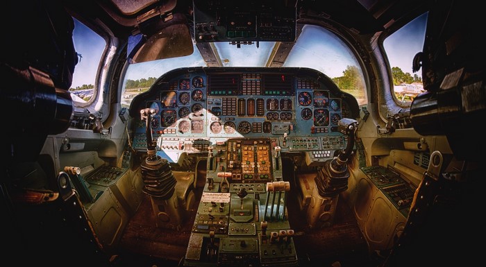 Cockpit of a Tupolev Tu-22M3 aircraft