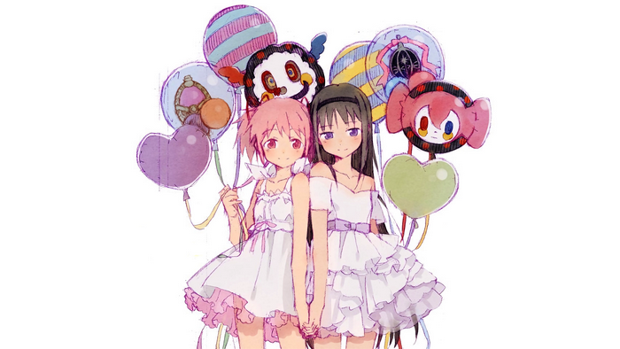 Madoka Magica: Madoka and Homura with Balloons