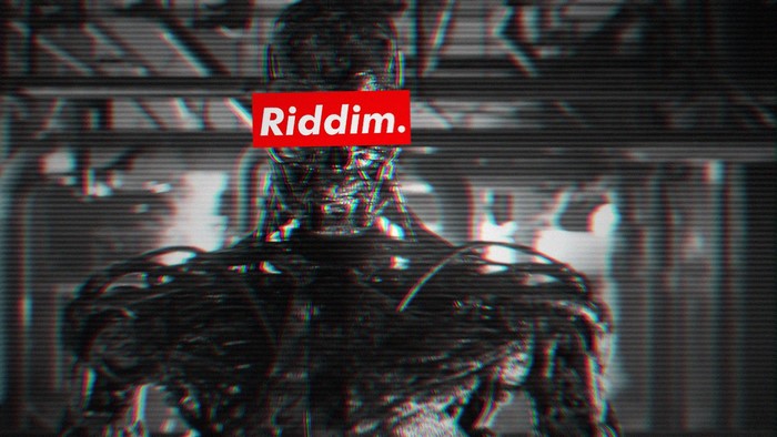 Robot with 'Riddim.' text overlay