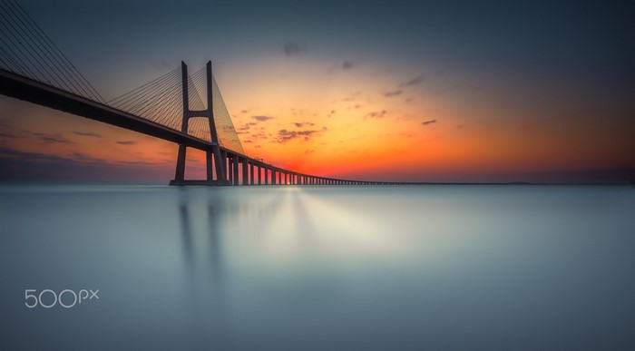 Vasco da Gama Bridge at Sunset