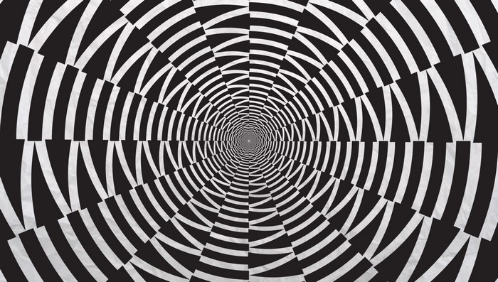 Monochrome optical illusion abstract digital art