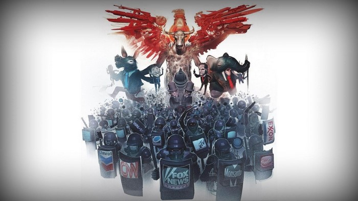 Satanic Capitalism and Propaganda Illustration