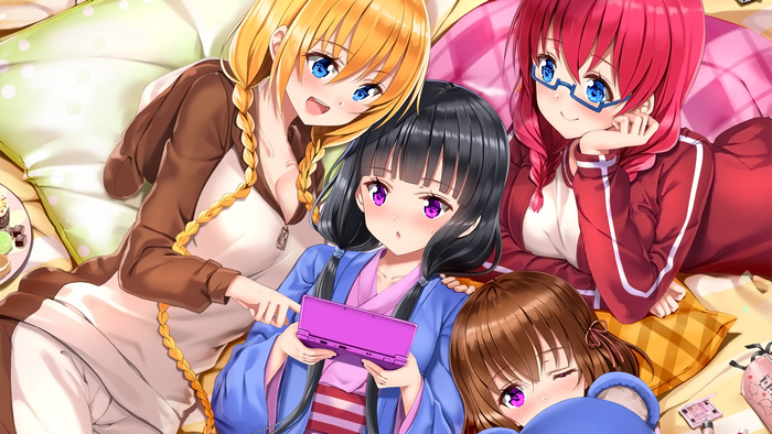 4K fan art of Sakuranomiya Maika, Hinata Kaho, Hoshikawa Mafuyu from BLEND-S