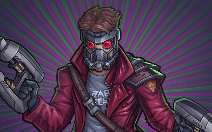 Star-Lord from Guardians of the Galaxy with guns