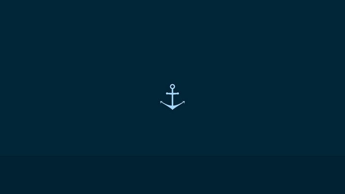 Minimalist anchor on a dark blue background