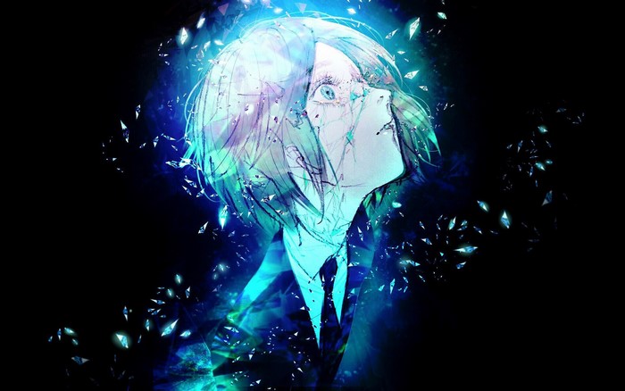 Phos from Houseki no Kuni with shattered crystals