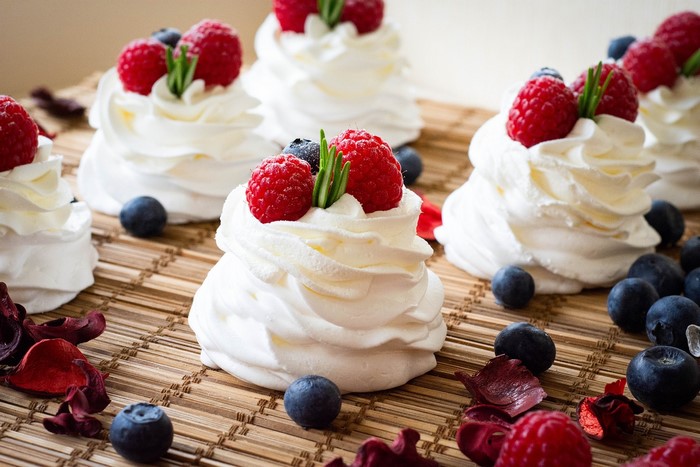 Mini Pavlovas with Berries and Cream