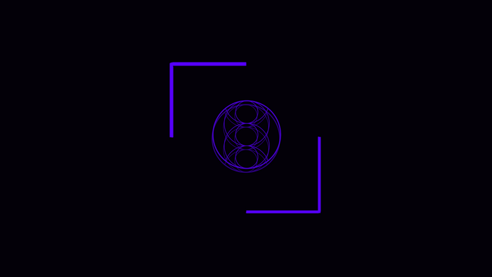 Geometric shapes and lines on a dark background
