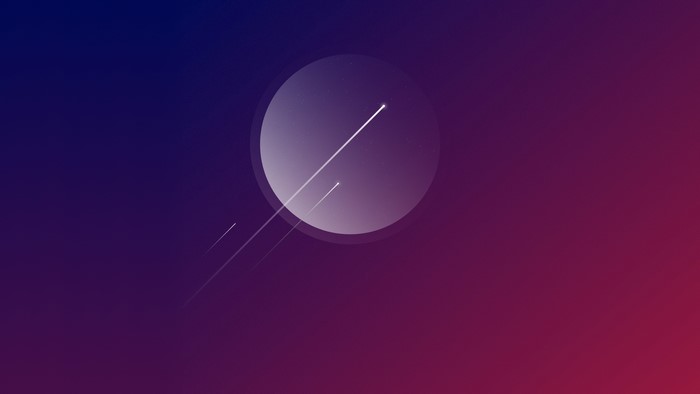 Minimalist abstract space art with meteors and gradient