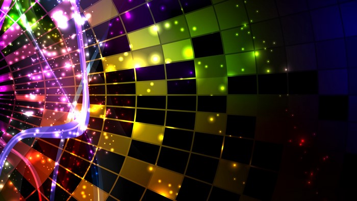 Abstract colorful digital art with glowing lights