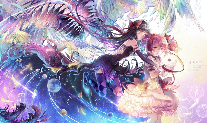 Madoka Kaname and Homura Akemi from Mahou Shoujo Madoka Magica