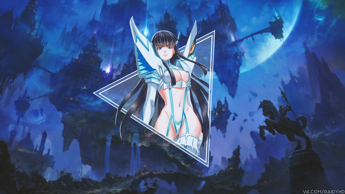 4K Kiryuin Satsuki from Kill la Kill in fantasy landscape