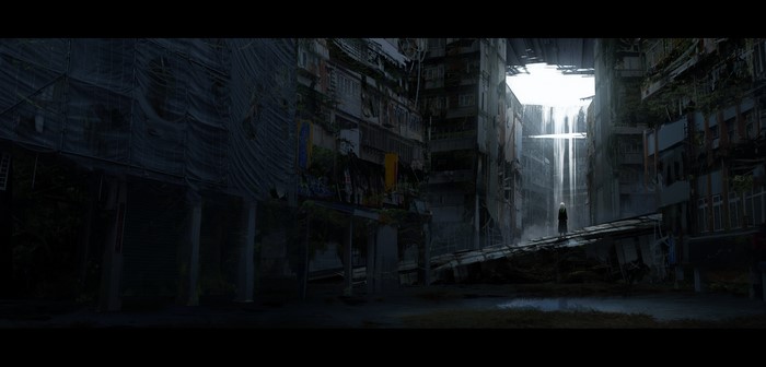 4K Anime Girl in Post-Apocalyptic Cityscape